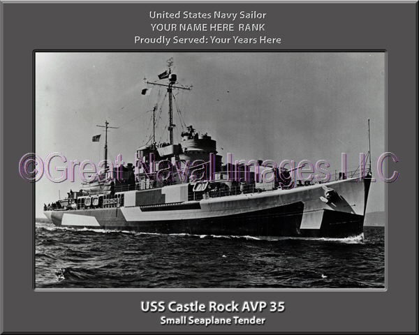 USS Castle Rock AVP 35 Personalized ship Photo