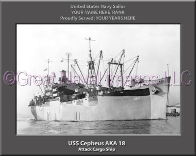 USS Cepheus AKA 18 Personlized Navy Ship Photo