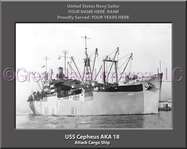 USS Cepheus AKA 18 Personlized Navy Ship Photo