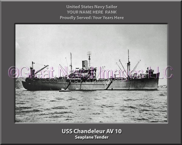 USS Chandeleur AV 10 Personalized ship Photo