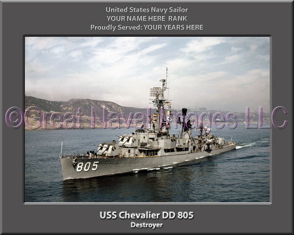 USS Chevalier DD 805 Personalized ship Photo