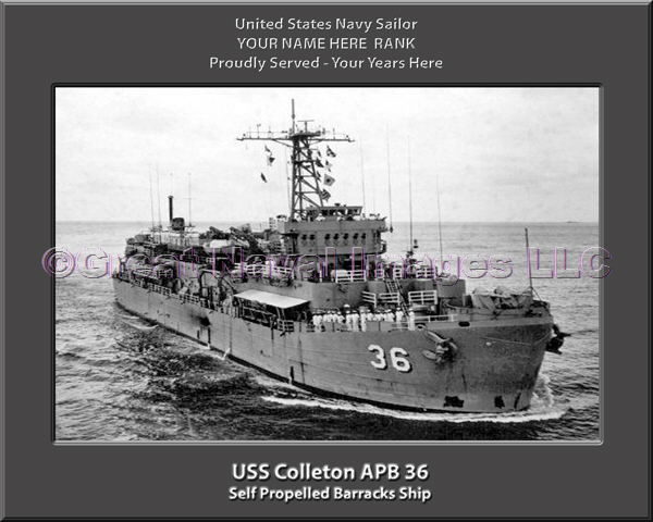 USS Colleton APB 36 Personalized ship Photo