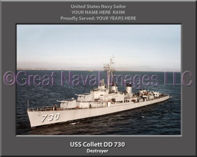 USS Collett DD 730 Personalized ship Photo