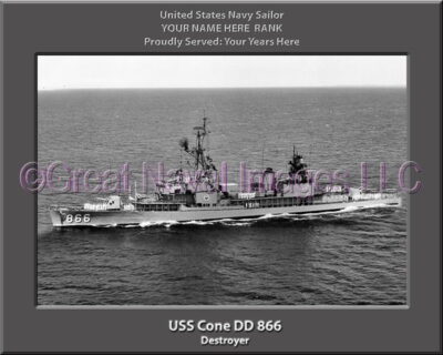 USS Cone DD 866 Personalized ship Photo