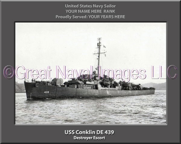 USS Conklin DE 439 Personalized Navy Ship Photo