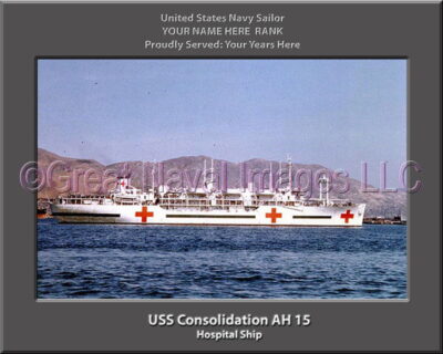 USS Consolidation AH 15 Personalized ship Photo