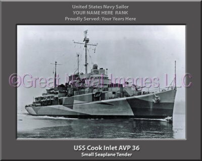 USS Cook Inlet AVP 36 Personalized ship Photo