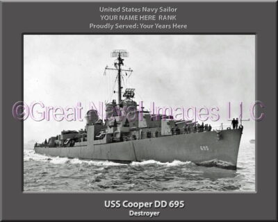 USS Cooper DD 695 Personalized ship Photo