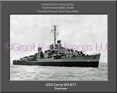 USS Corry DD 817 Personalized ship Photo