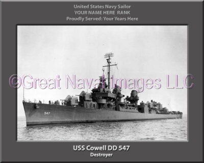 USS Cowell DD 547 Personalized ship Photo