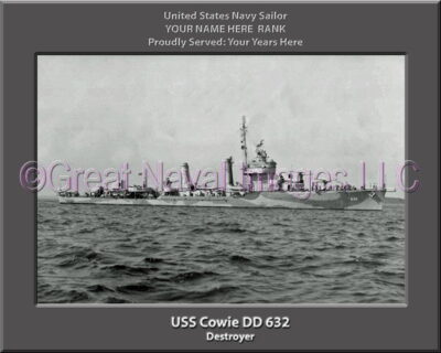 USS Cowie DD 632 Personalized ship Photo