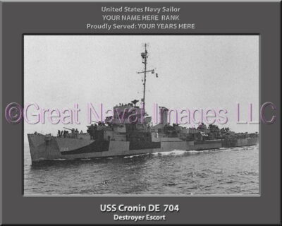 USS Cronin DE 704 Personalized Navy Ship Photo
