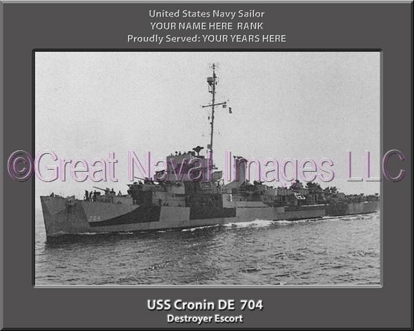 USS Cronin DE 704 Personalized Navy Ship Photo