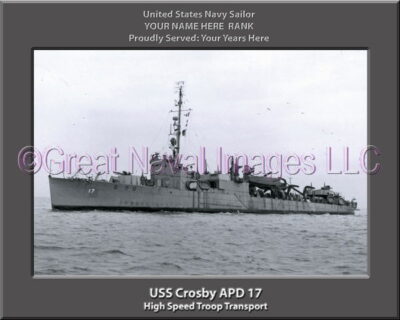 USS Crosby APD 17 Personalized ship Photo