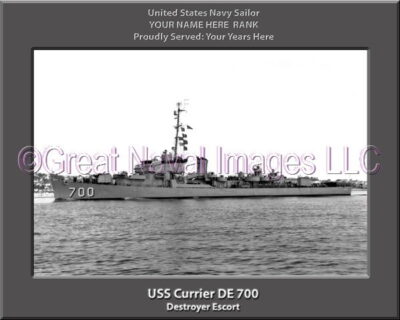 USS Currier DE 700 Personalized ship Photo