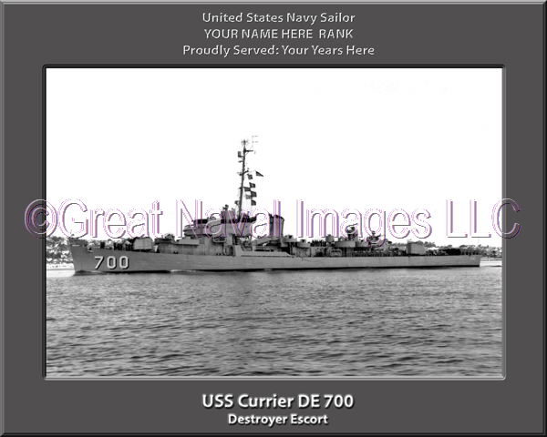 USS Currier DE 700 Personalized ship Photo