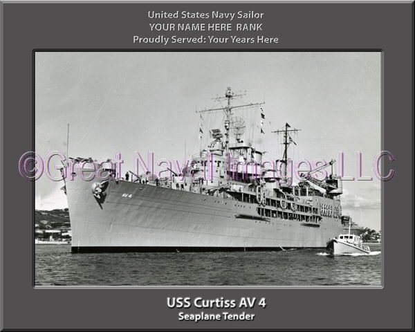 USS Curtiss AV 4 Personalized ship Photo