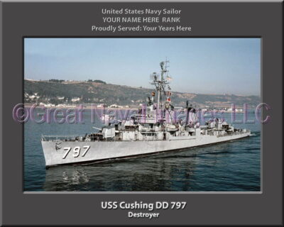 USS Cushing DD 797 Personalized ship Photo