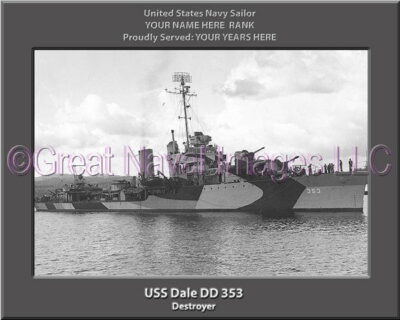 USS Dale DD 353 Personalized ship Photo