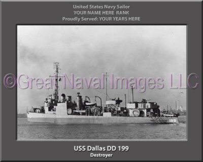 USS Dallas DD 199 Personalized Navy Ship Photo