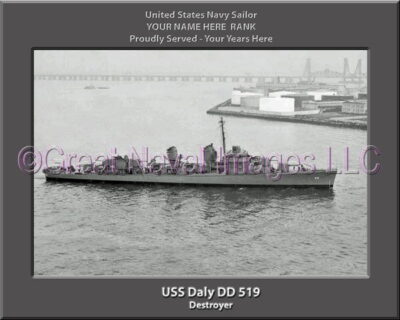 USS Daly DD 519 Personalized Navy Ship Photo