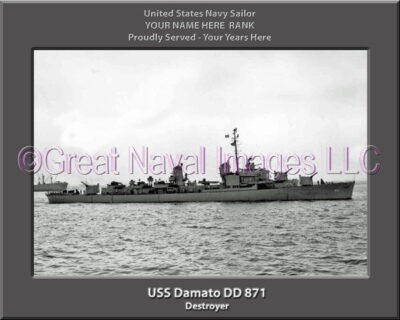 USS Damato DD 871 Personalized Navy Ship Photo