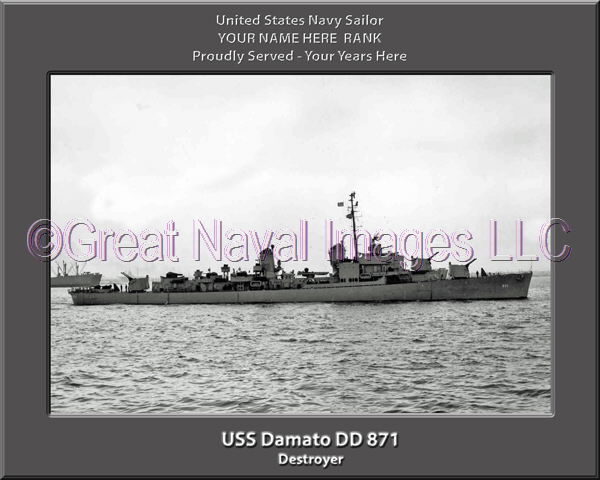 USS Damato DD 871 Personalized Navy Ship Photo