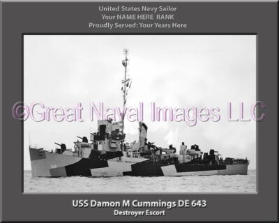 USS Damon M Cummings DE 64 Personalized Navy Ship Photo3