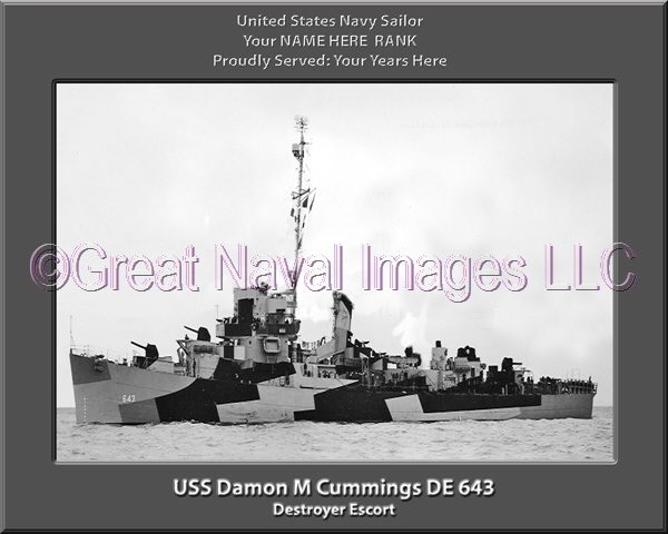 USS Damon M Cummings DE 64 Personalized Navy Ship Photo3