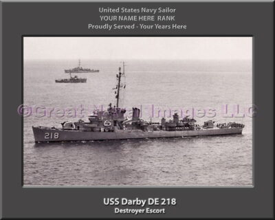 USS Darby DE 218 Personalized Navy Ship Photo