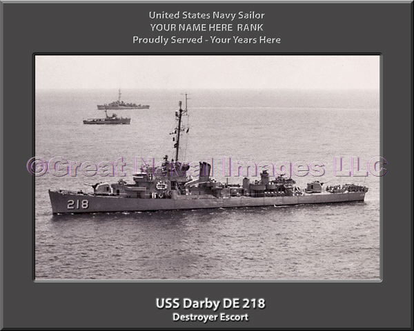 USS Darby DE 218 Personalized Navy Ship Photo