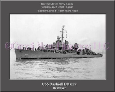 USS Dashiell DD 659 Personalized Navy Ship Photo