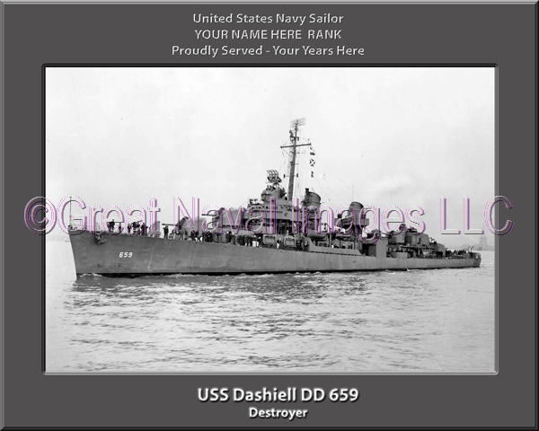 USS Dashiell DD 659 Personalized Navy Ship Photo