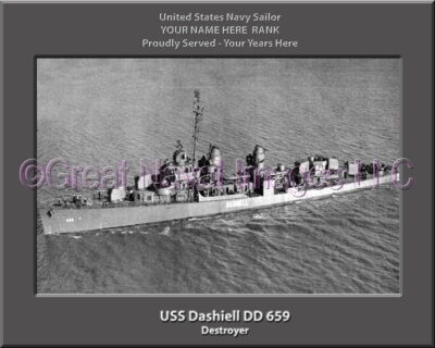 USS Dashiell DD 659 Personalized Navy Ship Photo