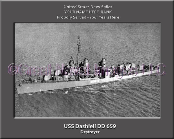 USS Dashiell DD 659 Personalized Navy Ship Photo