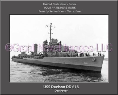 USS Davison DD 618 Personalized Navy Ship Photo