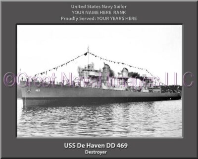 USS De Haven DD 469 Personalized Navy Ship Photo