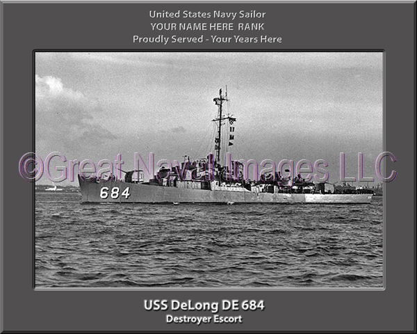 USS DeLong DE 684 Personalized Navy Ship Photo
