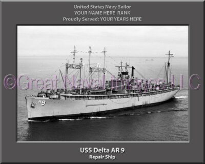 USS Delta AR 9 Personalized Navy Ship Photo