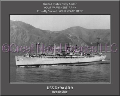 USS Delta AR 9 Personalized Navy Ship Photo