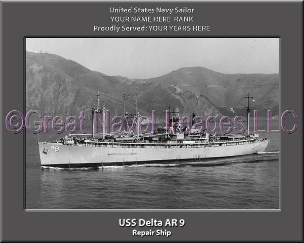 USS Delta AR 9 Personalized Navy Ship Photo