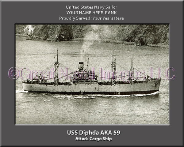 USS Diphda AKA 59 Personalized ship Photo
