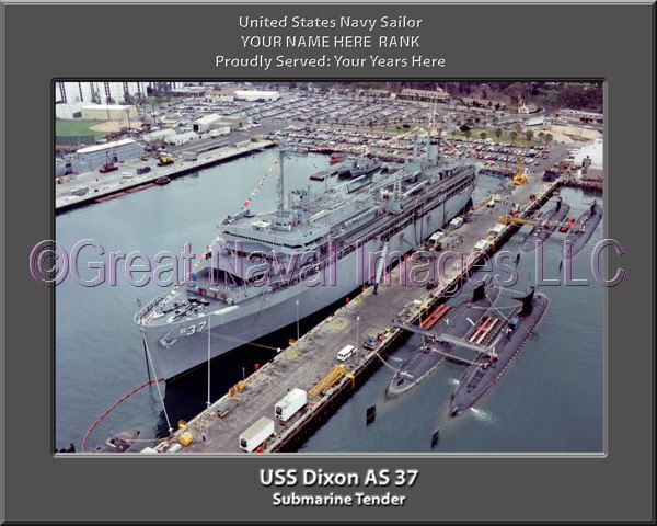 USS Dixon AS 37 Personalized ship Photo