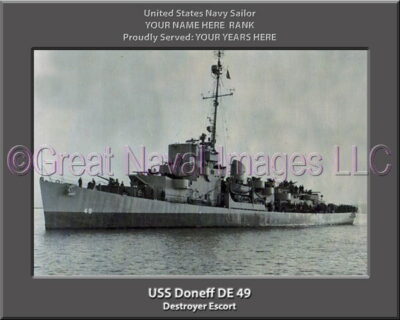 USS Doneff DE 49 Personalized Navy Ship Photo