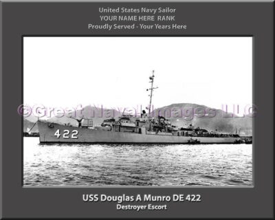 USS Douglas A Munro DE 422 Personalized Navy Ship Photo