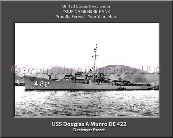 USS Douglas A Munro DE 422 Personalized Navy Ship Photo