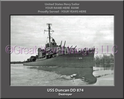 USS Duncan DD 874 Personalized Navy Ship Photo