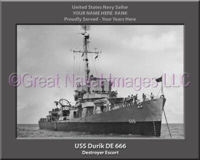 USS Durik DE 666 Personalized Navy Ship Photo