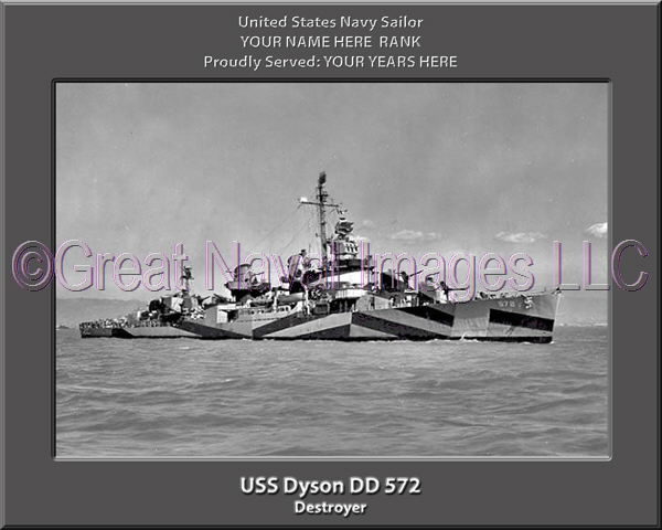 USS Dyson DD 572 Personalized Navy Ship Photo