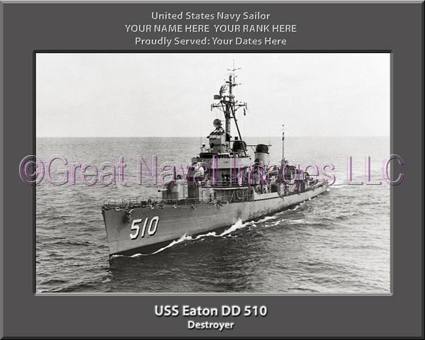 USS Eaton DD 510 Personalized Navy Ship Photo